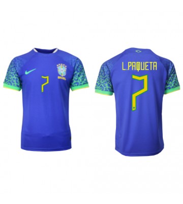 Brasilien Lucas Paqueta #7 Udebanetrøje VM 2022 Kort ærmer